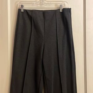Ann Taylor Wide Leg Side Zip Birdseye Stretch Front Seam Trouser